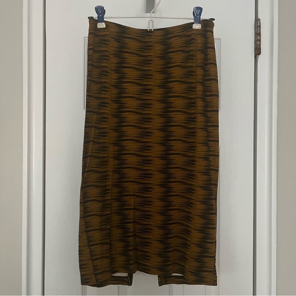American Apparel Ponte Mid-Length Pencil Skirt Size M Hyena print 24” long